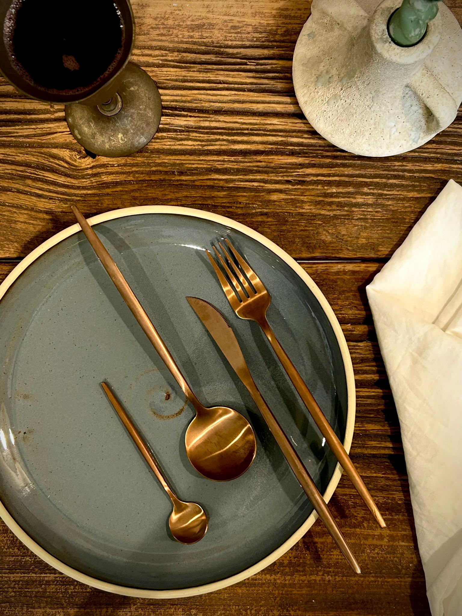 Handmade Ceramic Dinnerware Set | Riverdrift Artisan Stoneware Dinner Set | Plate, Salad Plate, Bowl & Tumbler