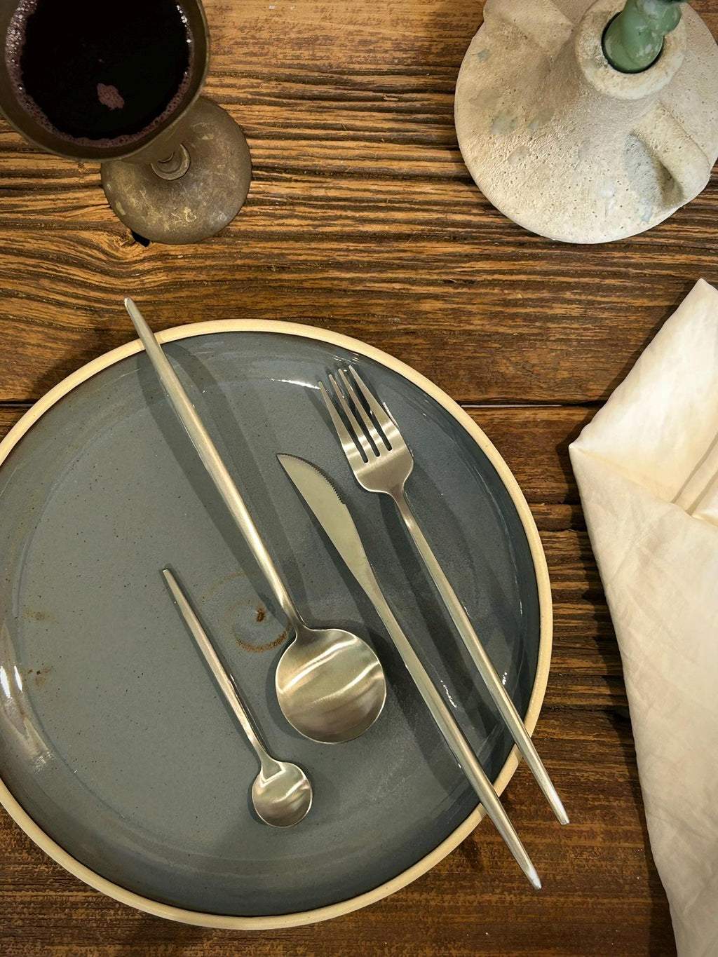 Handmade Ceramic Dinnerware Set | Riverdrift Artisan Stoneware Dinner Set | Plate, Salad Plate, Bowl & Tumbler