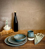 Handmade Ceramic Dinnerware Set | Riverdrift Artisan Stoneware Dinner Set | Plate, Salad Plate, Bowl & Tumbler