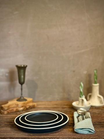 Handmade Ceramic Dinner Plates | Blackstone Artisan Stoneware Dinnerware | Pottery Appetizer, Salad, Lunch & Dinner Plate | Choose Your Size