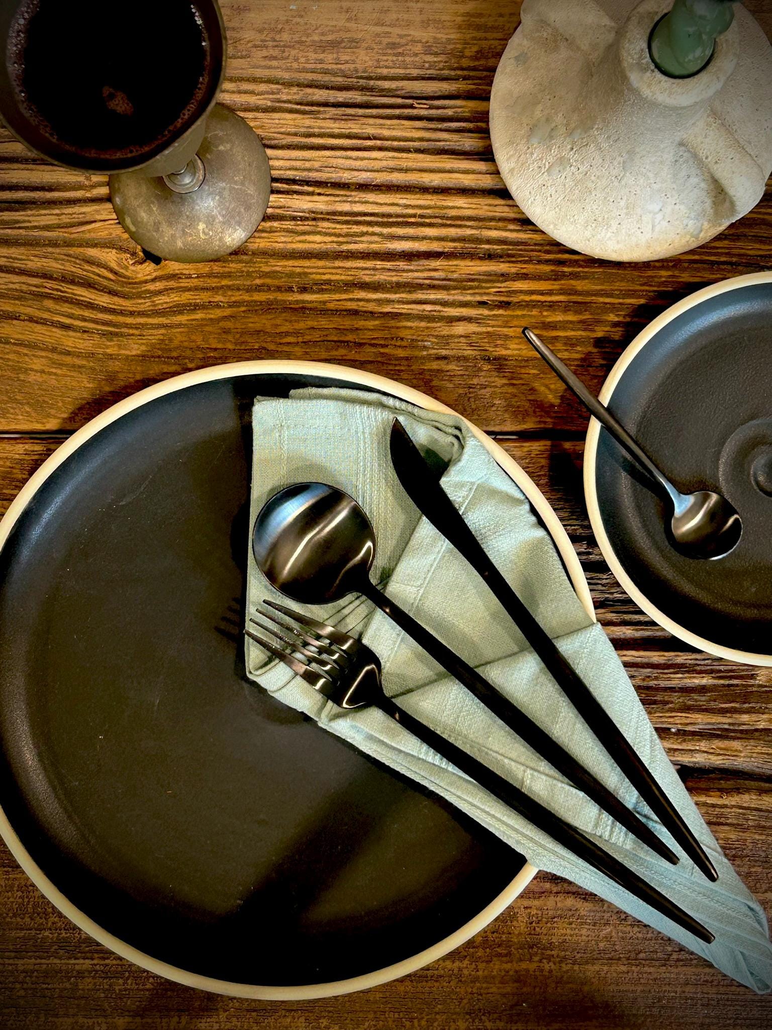 Handmade Ceramic Dinner Plates | Blackstone Artisan Stoneware Dinnerware | Pottery Appetizer, Salad, Lunch & Dinner Plate | Choose Your Size