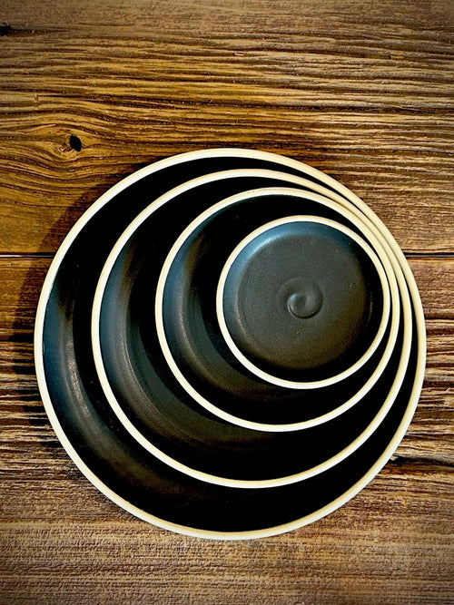 Handmade Ceramic Dinner Plates | Blackstone Artisan Stoneware Dinnerware | Pottery Appetizer, Salad, Lunch & Dinner Plate | Choose Your Size