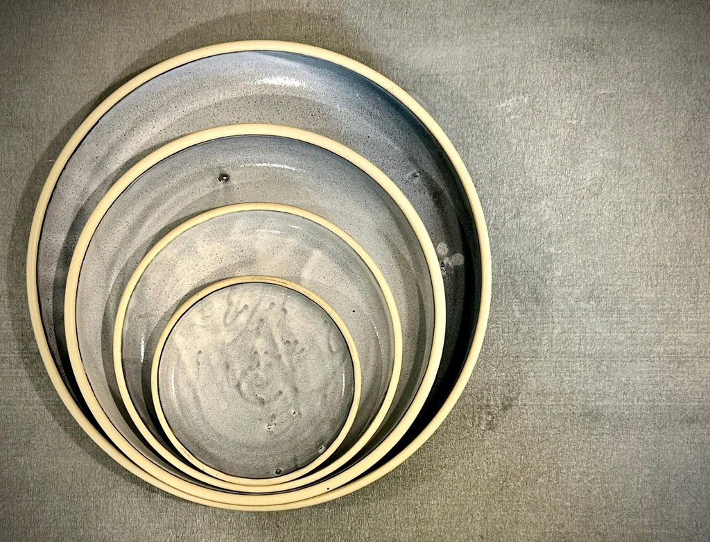 Handmade Ceramic Dinner Plates | Linen Gray Artisan Stoneware Dinnerware | Pottery Appetizer, Salad, Lunch & Dinner Plate | Choose Your Size