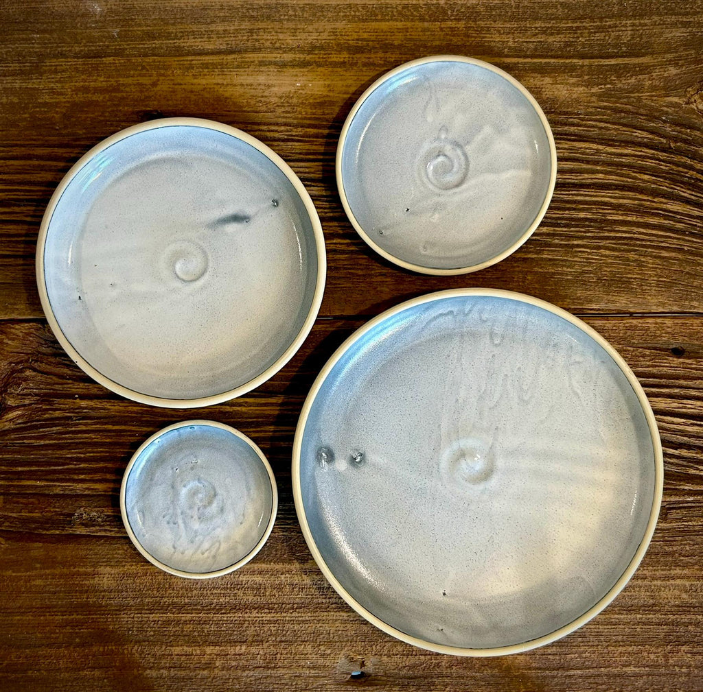 Handmade Ceramic Dinner Plates | Linen Gray Artisan Stoneware Dinnerware | Pottery Appetizer, Salad, Lunch & Dinner Plate | Choose Your Size