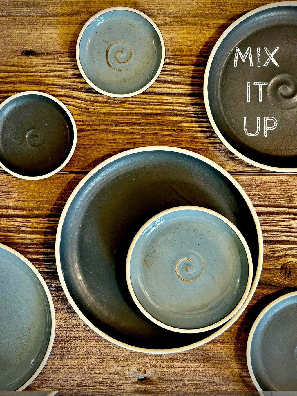 Handmade Ceramic Dinner Plates | Riverdrift Artisan Stoneware Dinnerware | Pottery Appetizer, Salad, Lunch & Dinner Plate | Choose Your Size
