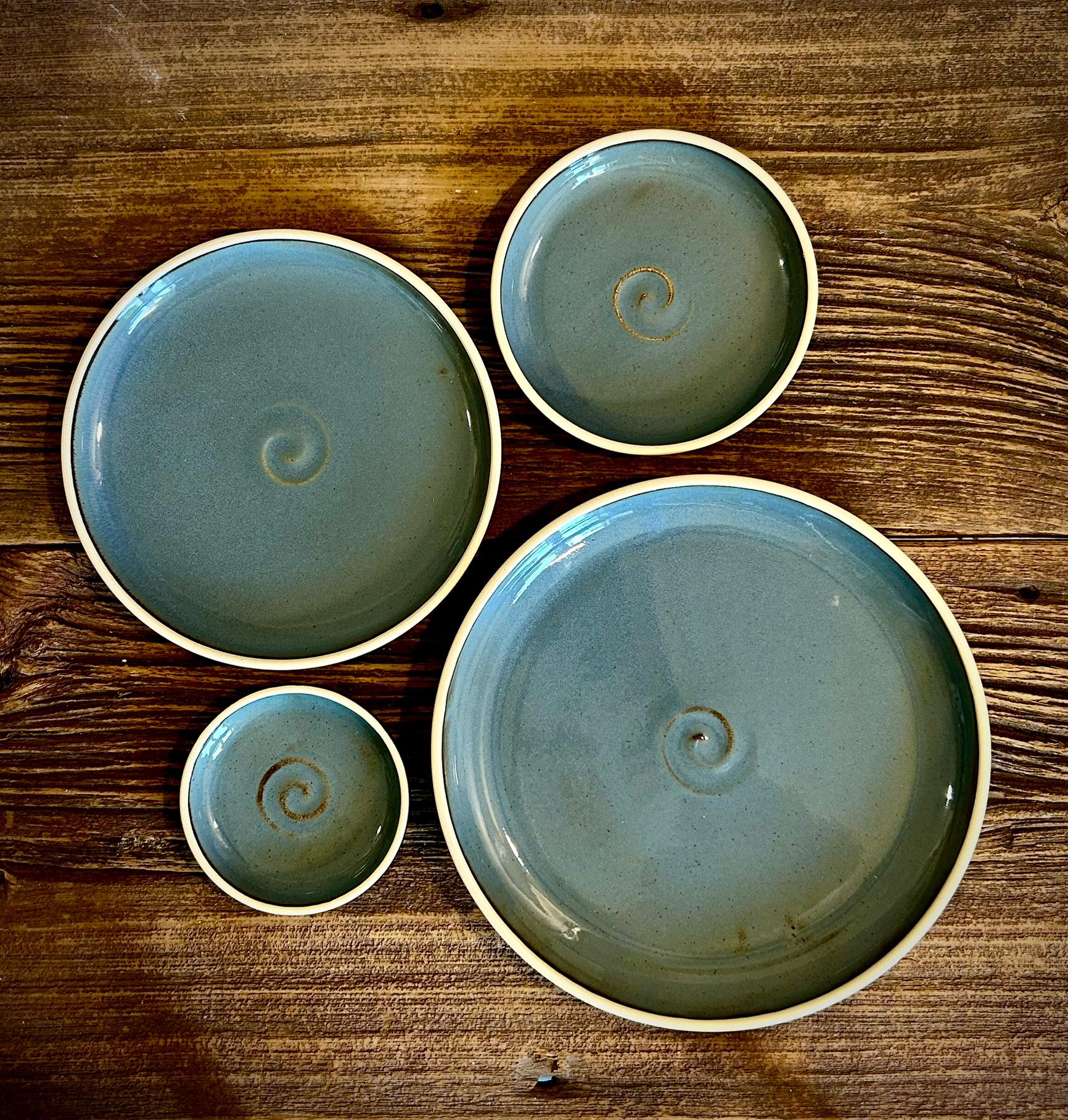 Handmade Ceramic Dinner Plates | Riverdrift Artisan Stoneware Dinnerware | Pottery Appetizer, Salad, Lunch & Dinner Plate | Choose Your Size