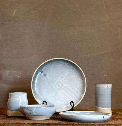 Handmade Ceramic Dinner Plates | Linen Gray Artisan Stoneware Dinnerware | Pottery Appetizer, Salad, Lunch & Dinner Plate | Choose Your Size