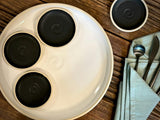 Handmade Ceramic Prep Plate Set | Blackstone Stoneware Artisan Condiment Plates | Olive Oil Dipping Plates | Available in Sets of 4, 6 or 8
