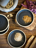 Handmade Ceramic Prep Plate Set | Blackstone Stoneware Artisan Condiment Plates | Olive Oil Dipping Plates | Available in Sets of 4, 6 or 8