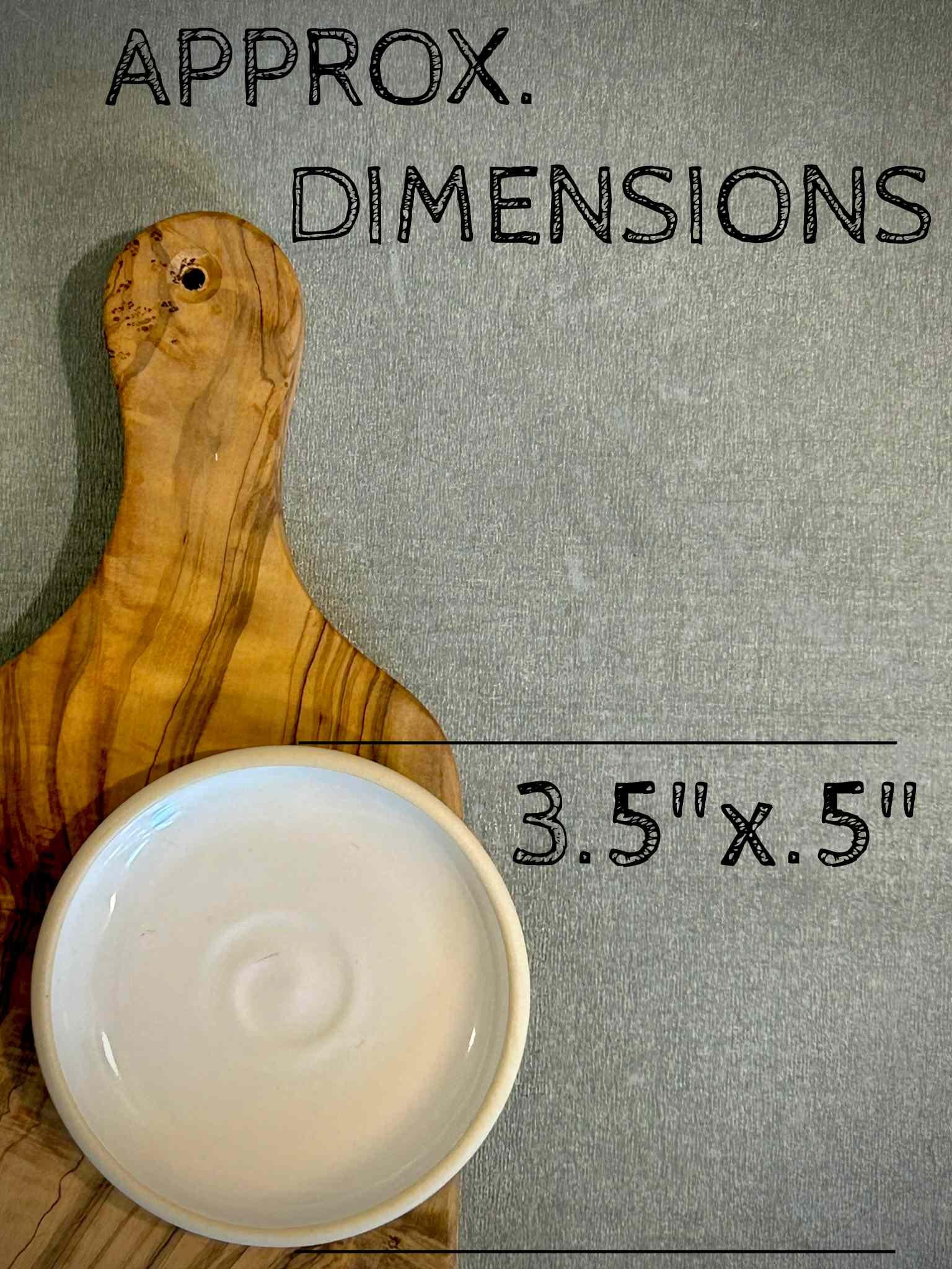 Handmade Ceramic Prep Plate Set | White Dove Stoneware Artisan Condiment Plates | Olive Oil Dipping Plates | Available in Sets of 4, 6 or 8