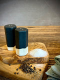 Handmade Ceramic Salt & Pepper Shaker Set | Blackstone Artisan Stoneware Salt and Pepper Shakers | Modern Farmhouse | Pottery Kitchen Gift
