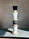 Handmade 4 oz Espresso Cup | Linen Gray Tall Artisan Ceramic Demitasse | Stoneware Cortado Cup | Handmade Espresso Lover Gift