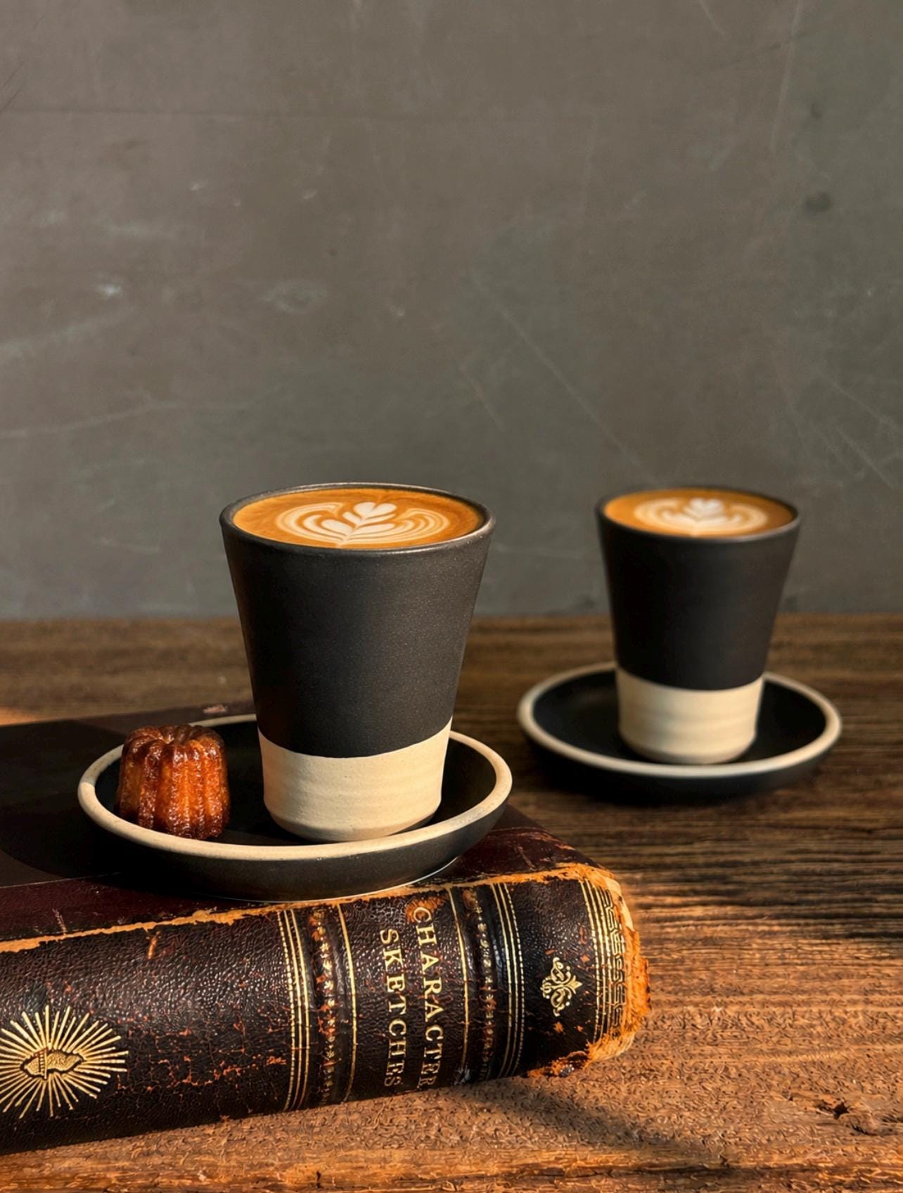 Handmade 4 oz Espresso Cup | Blackstone Tall Artisan Ceramic Demitasse | Stoneware Cortado Cup | Handmade Espresso Lover Gift