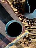 Handmade 4 oz Espresso Cup | Blackstone Tall Artisan Ceramic Demitasse | Stoneware Cortado Cup | Handmade Espresso Lover Gift