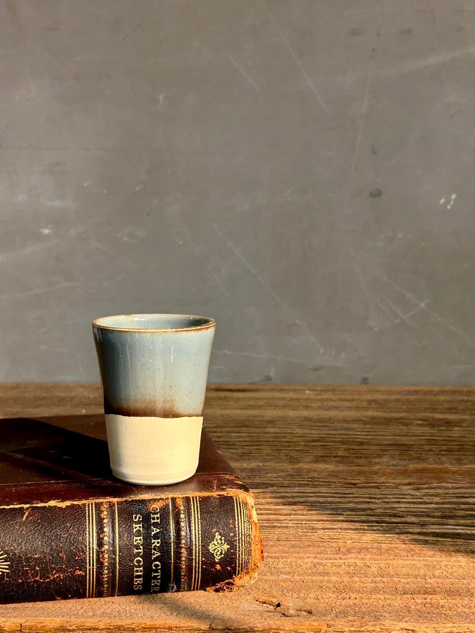 Handmade 4 oz Espresso Cup | Riverdrift Tall Artisan Ceramic Demitasse | Stoneware Cortado Cup | Handmade Espresso Lover Gift
