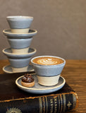 Handmade 4 oz Espresso Cup | Linen Gray Wide Artisan Ceramic Demitasse | Stoneware Cortado Cup | Handmade Espresso Lover Gift