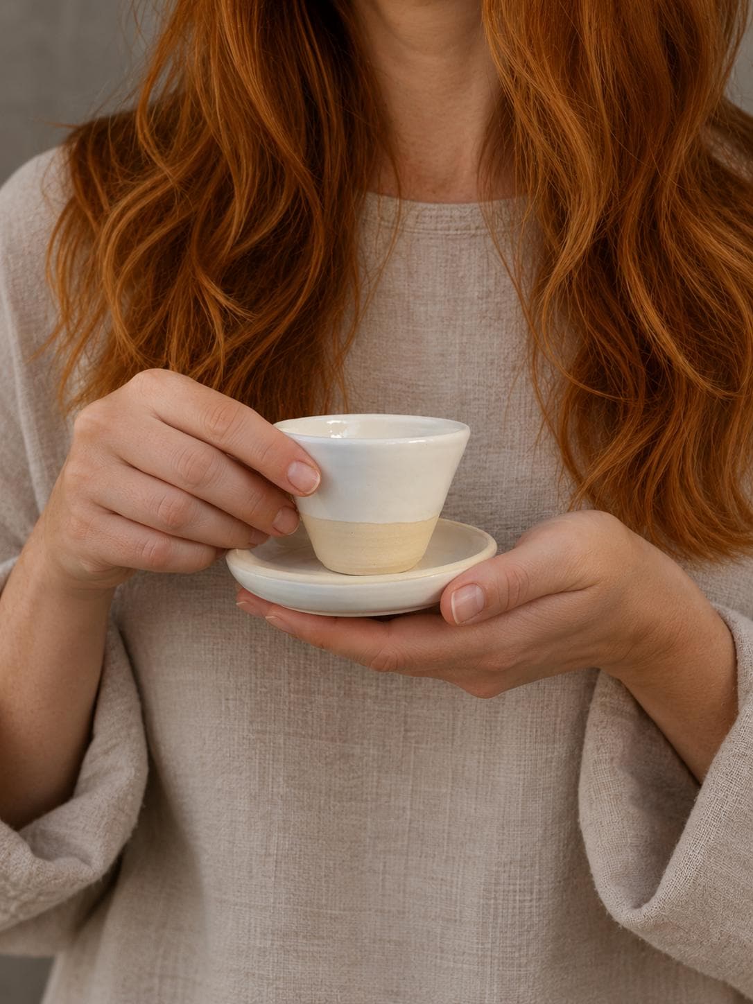 Handmade 4 oz Espresso Cup | White Dove Wide Artisan Ceramic Demitasse | Stoneware Cortado Cup | Handmade Espresso Lover Gift