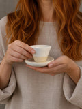 Handmade 4 oz Espresso Cup | White Dove Wide Artisan Ceramic Demitasse | Stoneware Cortado Cup | Handmade Espresso Lover Gift