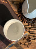 Handmade 4 oz Espresso Cup SET | Cup& Saucer | White Dove Wide Ceramic Demitasse SET | Stoneware Cortado Cup | Handmade Espresso Lover Gift