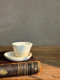 Handmade 4 oz Espresso Cup SET | Cup& Saucer | White Dove Wide Ceramic Demitasse SET | Stoneware Cortado Cup | Handmade Espresso Lover Gift
