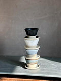 Handmade 4 oz Espresso Cup SET | Cup& Saucer | Riverdrfit Wide Ceramic Demitasse SET | Stoneware Cortado Cup | Handmade Espresso Lover Gift