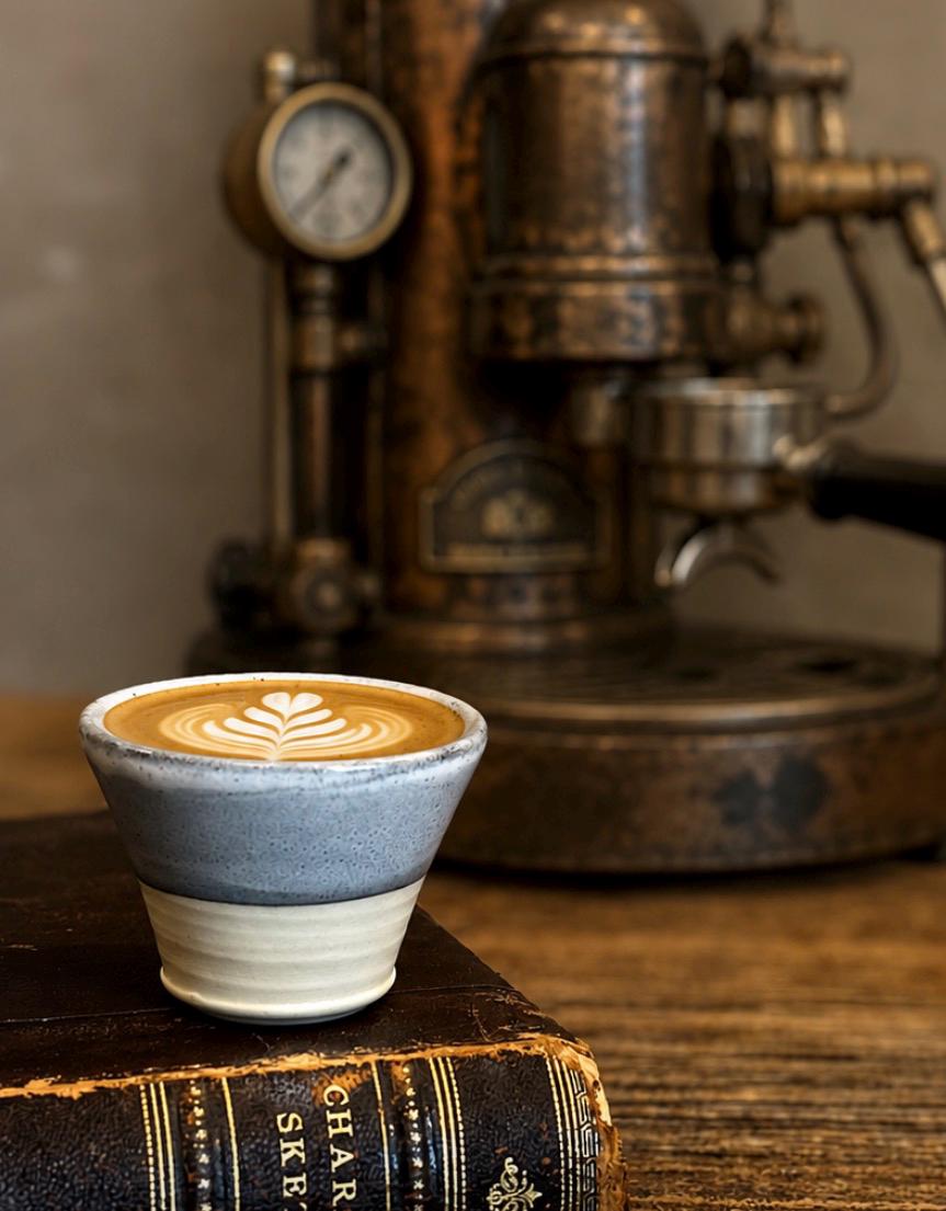 Handmade 4 oz Espresso Cup SET | Cup& Saucer | Linen Gray Wide Ceramic Demitasse SET | Stoneware Cortado Cup | Handmade Espresso Lover Gift