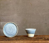Handmade 4 oz Espresso Cup SET | Cup& Saucer | Linen Gray Wide Ceramic Demitasse SET | Stoneware Cortado Cup | Handmade Espresso Lover Gift