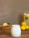 Handmade Ceramic Tumbler | White Dove Bell Stoneware Drinking Glass | Pottery Whiskey Tumbler | Lemonade | Tea | Juice