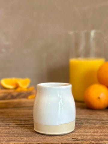 Handmade Ceramic Tumbler | White Dove Bell Stoneware Drinking Glass | Pottery Whiskey Tumbler | Lemonade | Tea | Juice