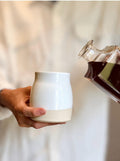 Handmade Ceramic Tumbler | White Dove Bell Stoneware Drinking Glass | Pottery Whiskey Tumbler | Lemonade | Tea | Juice