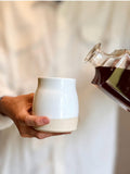 Handmade Ceramic Tumbler | White Dove Bell Stoneware Drinking Glass | Pottery Whiskey Tumbler | Lemonade | Tea | Juice