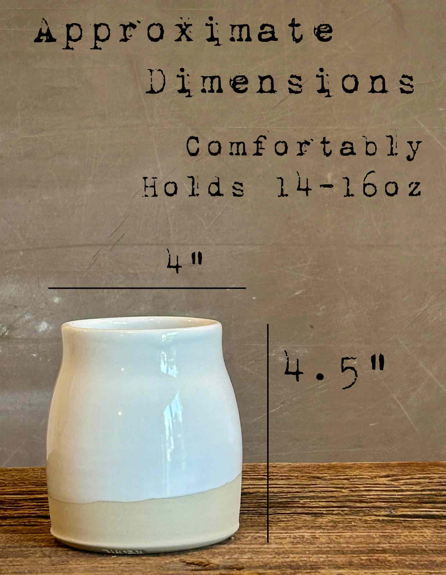 Handmade Ceramic Tumbler | White Dove Bell Stoneware Drinking Glass | Pottery Whiskey Tumbler | Lemonade | Tea | Juice