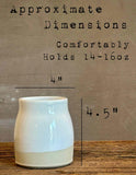 Handmade Ceramic Tumbler | White Dove Bell Stoneware Drinking Glass | Pottery Whiskey Tumbler | Lemonade | Tea | Juice