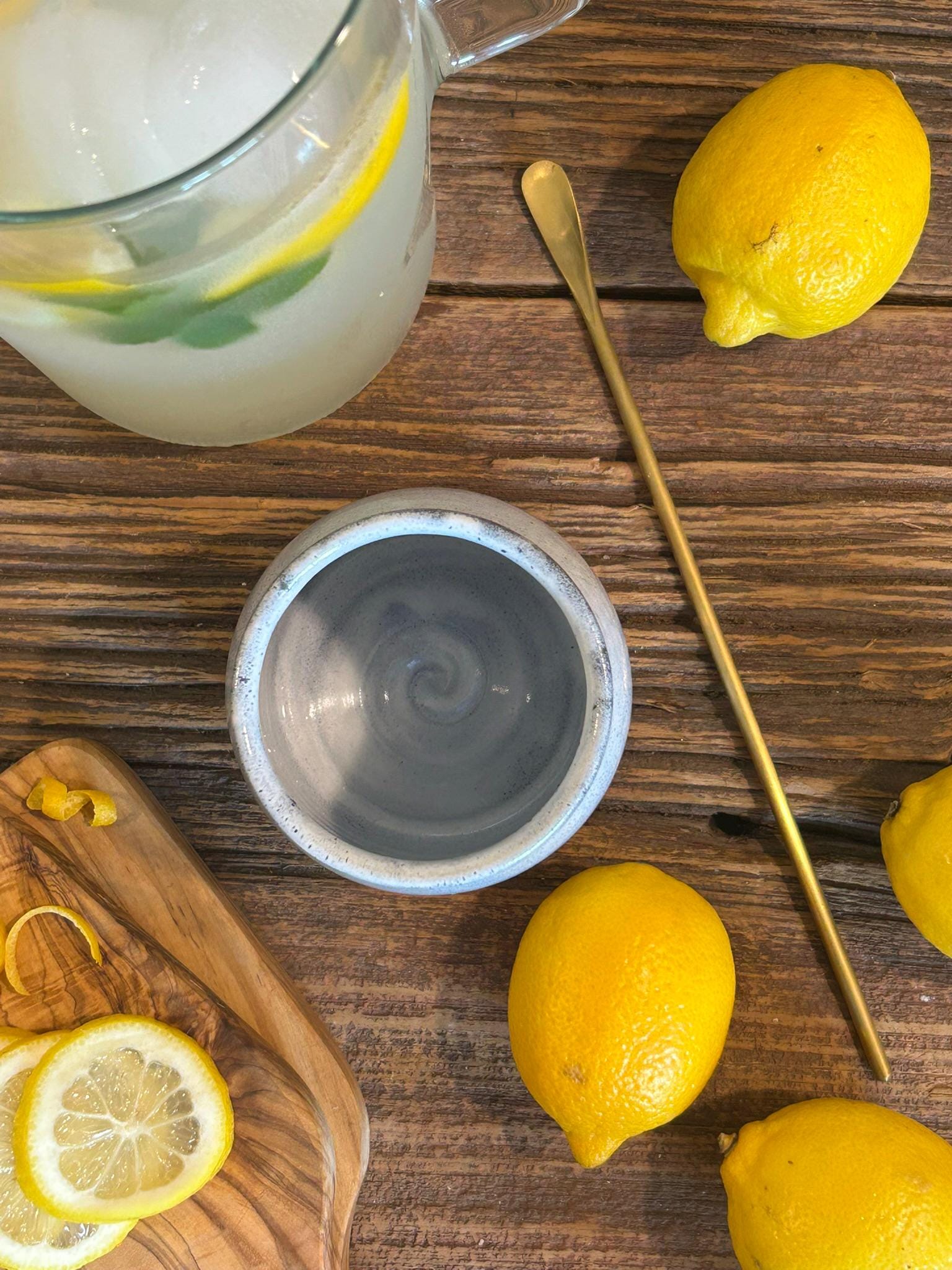 Handmade Ceramic Tumbler | Linen Gray Bell Stoneware Drinking Glass | Pottery Whiskey Tumbler | Lemonade | Tea | Juice