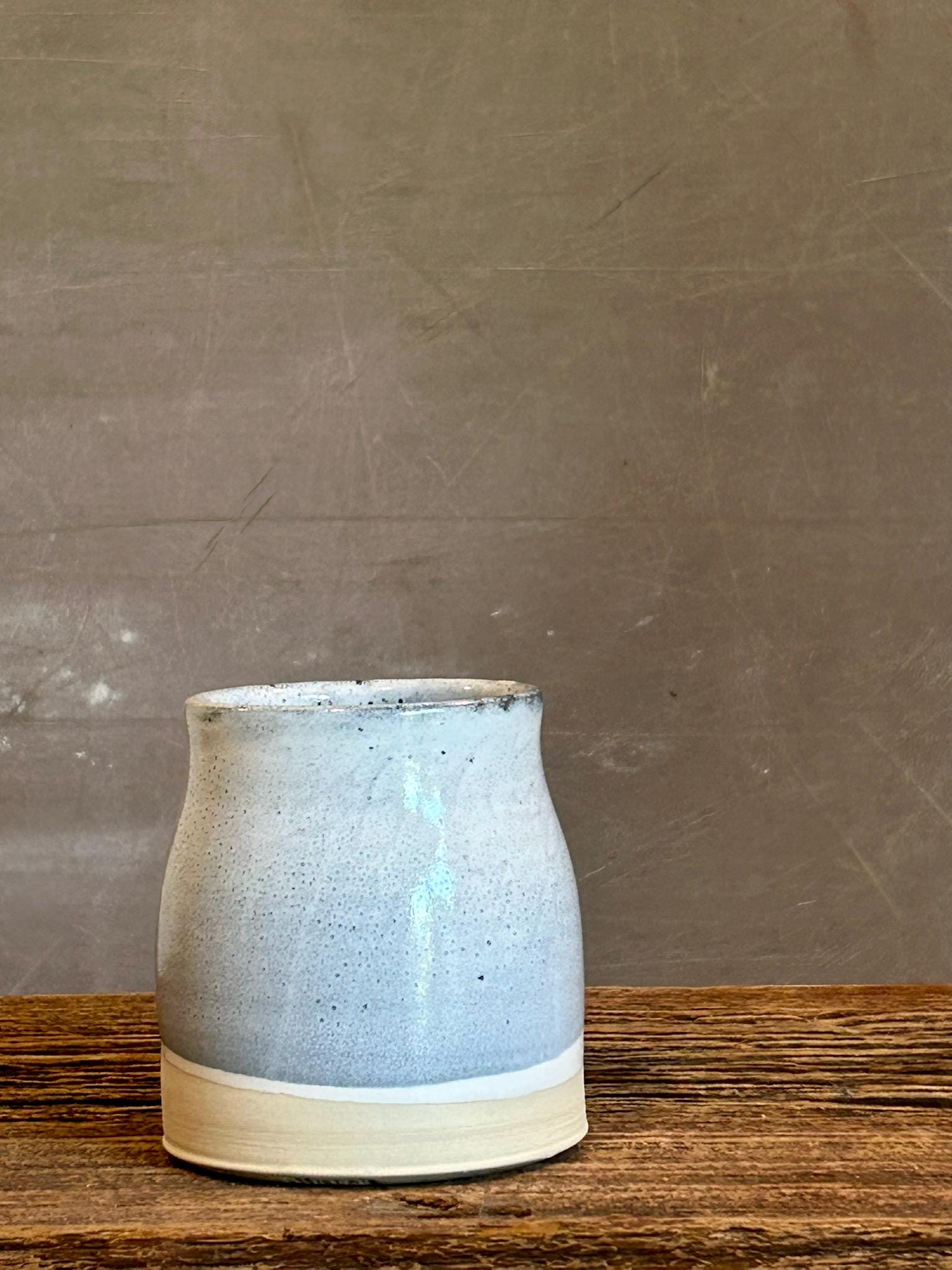 Handmade Ceramic Tumbler | Linen Gray Bell Stoneware Drinking Glass | Pottery Whiskey Tumbler | Lemonade | Tea | Juice
