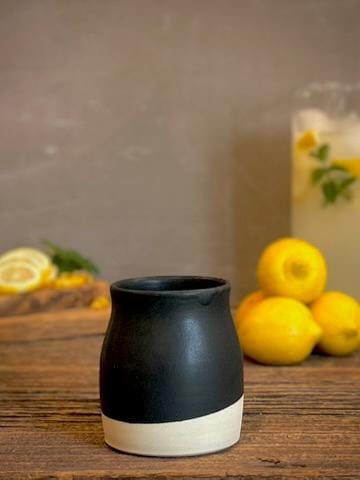 Handmade Ceramic Tumbler | Blackstone Bell Stoneware Drinking Glass | Pottery Whiskey Tumbler | Tea | Lemonade | Juice