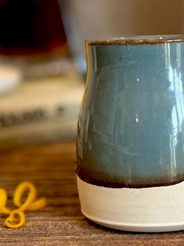 Handmade Ceramic Tumbler | Riverdrift Bell Stoneware Drinking Glass | Pottery Whiskey Tumbler | Tea | Lemonade | Juice