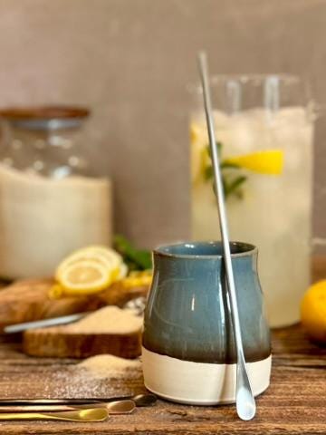 Handmade Ceramic Tumbler | Riverdrift Bell Stoneware Drinking Glass | Pottery Whiskey Tumbler | Tea | Lemonade | Juice