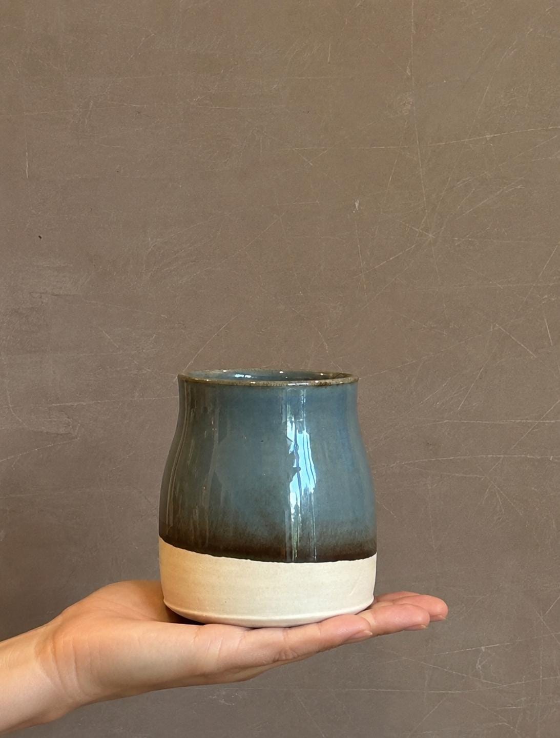 Handmade Ceramic Tumbler | Riverdrift Bell Stoneware Drinking Glass | Pottery Whiskey Tumbler | Tea | Lemonade | Juice
