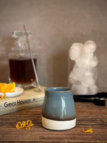 Handmade Ceramic Tumbler | Riverdrift Bell Stoneware Drinking Glass | Pottery Whiskey Tumbler | Tea | Lemonade | Juice