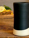 Handmade Ceramic Tumbler | Blackstone Tall Stoneware Drinking Glass | Artisan Pottery Cup | Tea | Lemonade | Juice | Bath