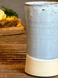 Handmade Ceramic Tumbler | Linen Gray Tall Stoneware Drinking Glass | Artisan Pottery Cup | Lemonade | Tea | Juice | Bath