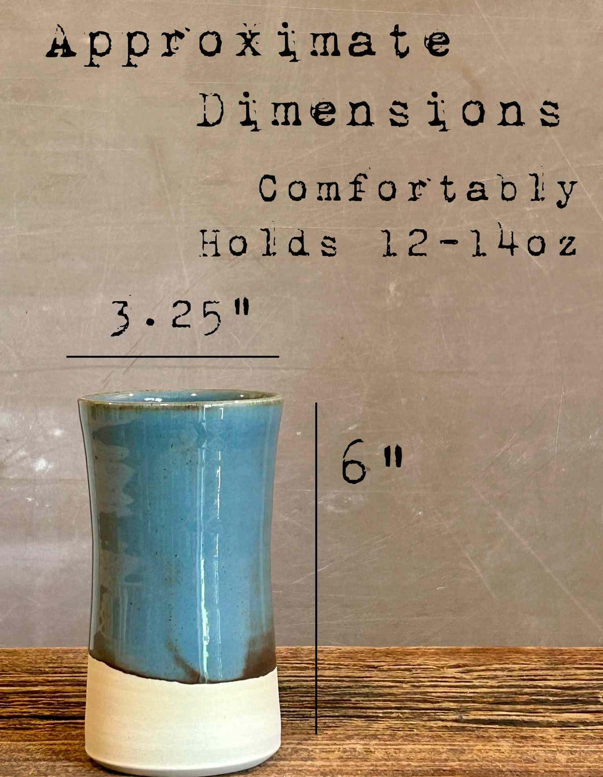 Handmade Ceramic Tumbler | Riverdrift Tall Stoneware Drinking Glass | Artisan Pottery Cup | Lemonade | Tea | Juice | Bath