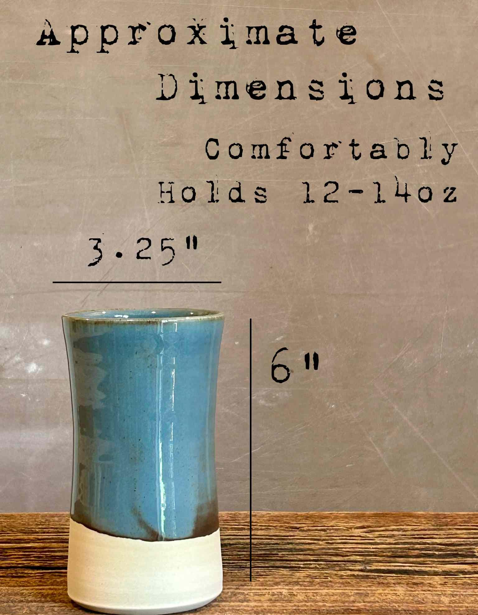 Handmade Ceramic Tumbler | Riverdrift Tall Stoneware Drinking Glass | Artisan Pottery Cup | Lemonade | Tea | Juice | Bath