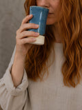 Handmade Ceramic Tumbler | Riverdrift Tall Stoneware Drinking Glass | Artisan Pottery Cup | Lemonade | Tea | Juice | Bath