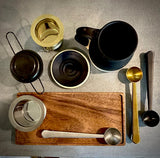 Handmade Loose Leaf Tea Gift Set | Ceramic Bell Mug with Lid, Stainless Steel Infuser, Tea Scoop & Acacia Tray | Blackstone | Gift Basket