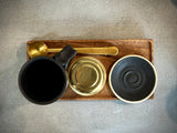 Handmade Loose Leaf Tea Gift Set | Ceramic Tall Mug with Lid, Stainless Steel Infuser, Tea Scoop & Acacia Tray | Blackstone | Gift Basket