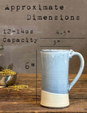 Handmade Loose Leaf Tea Gift Set | Ceramic Tall Mug with Lid, Stainless Steel Infuser, Tea Scoop & Acacia Tray | Linen Gray | Gift Basket