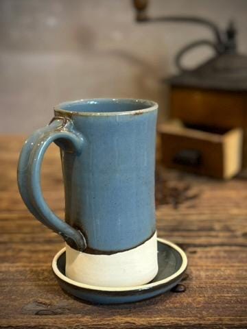 Handmade Stoneware Tall Mug | Riverdrift Blue | Rustic Ceramic Coffee Cup | Wheel Thrown | Artisan Coffee Mug