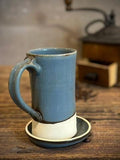 Handmade Stoneware Tall Mug | Riverdrift Blue | Rustic Ceramic Coffee Cup | Wheel Thrown | Artisan Coffee Mug